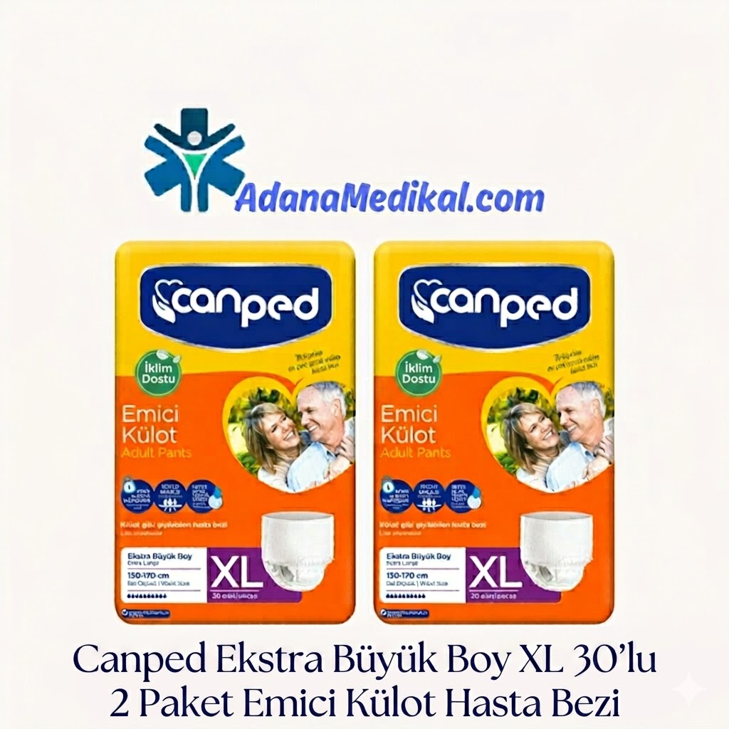 Canped Ekstra Büyük Boy XL 30'lu 2 Paket Emici Külot Hasta Bezi