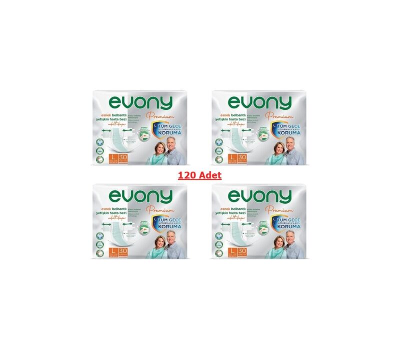 Evony Premium BelBantlı Hasta Bezi Büyük Boy (L) 30’lu 4 Paket (1 Koli)