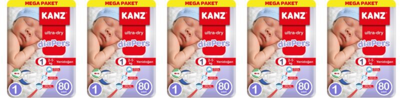 Kanz 1 Numara Bebek Bezi 5x80 400 Adet