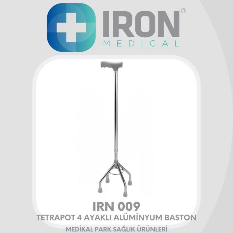 İron Medical Tetrapot 4 Ayaklı Alüminyum Baston