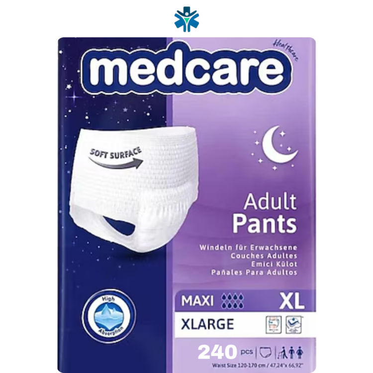 Medcare Ekstra Büyük (XL) 8 Damla Maxi Emici Külot Hasta Bezi 8 Paket 30'lu 240 Adet