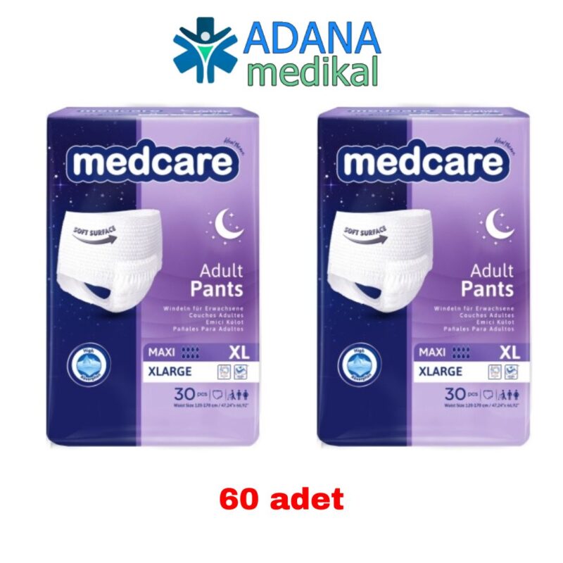 Medcare Ekstra Large (XL) 8 Damla (Maxi) Külotlu Hasta Bezi 2x30 Toplam 60 Adet