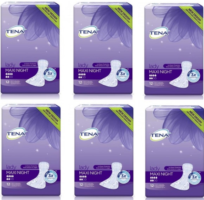 Tena Maxi Night 6 Damla 12'li 6 Paket Mesane Pedi