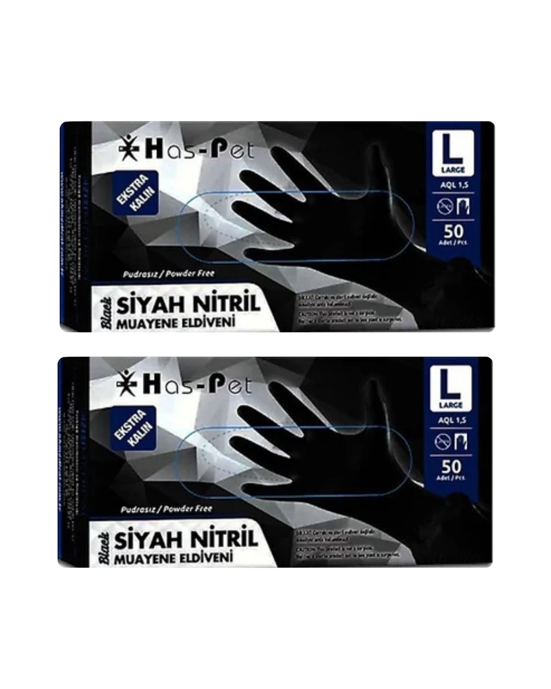Has-pet Siyah Nitril Eldiven 2 Adet Ekstra Kalın
