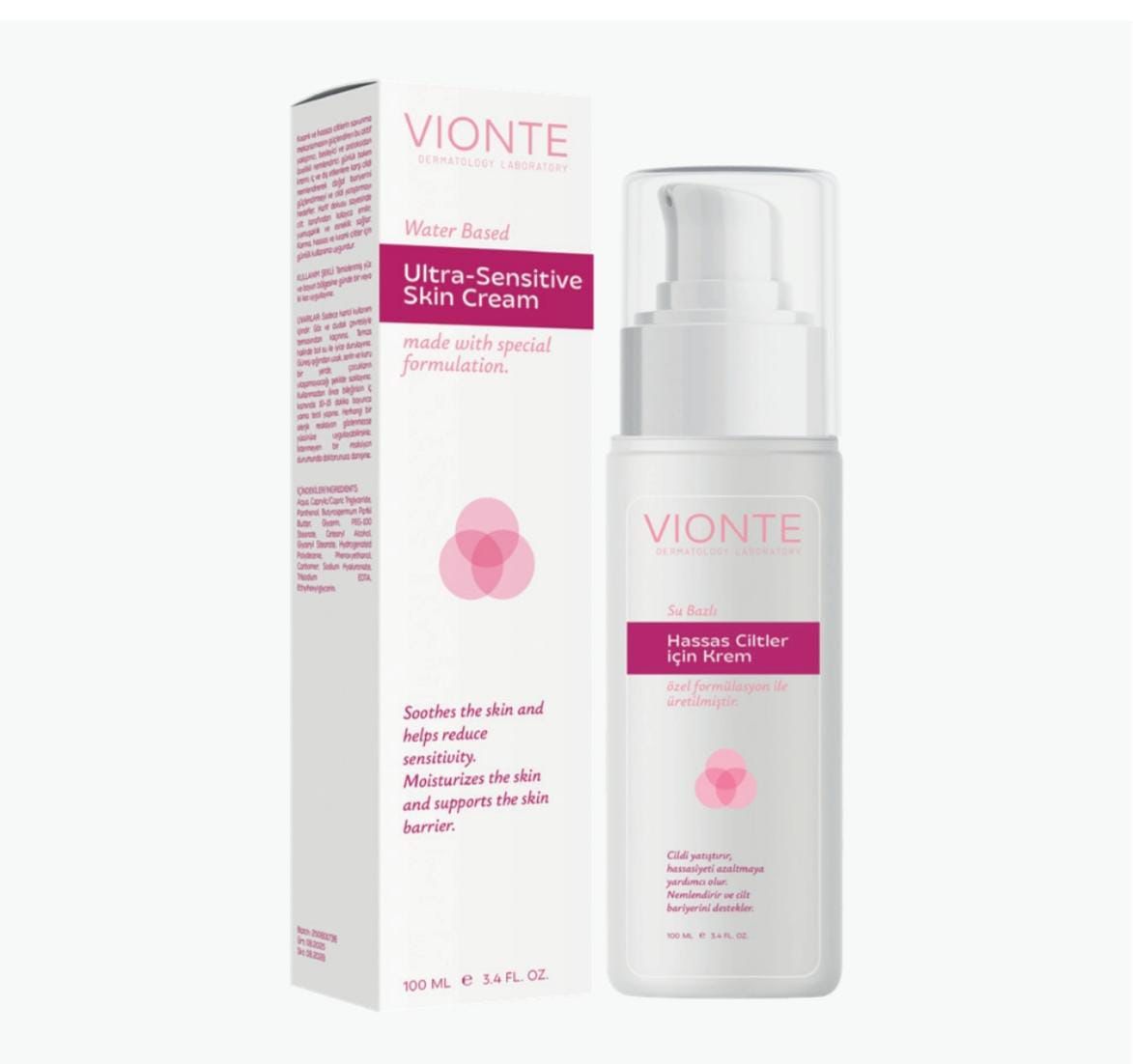 Vionte Su Bazlı Hassas Cilt Kremi – Özel Formül 100 ml