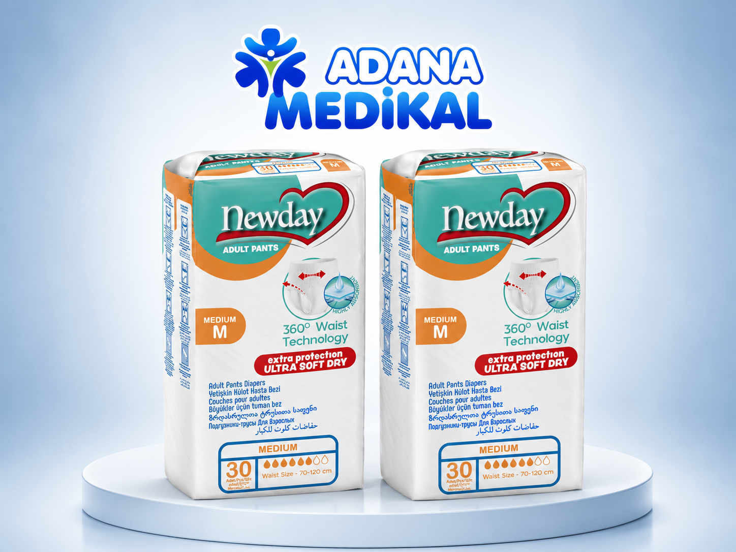 Newday - Emici Külot Orta Boy (M) Hasta Bezi 30'lu 2 Paket