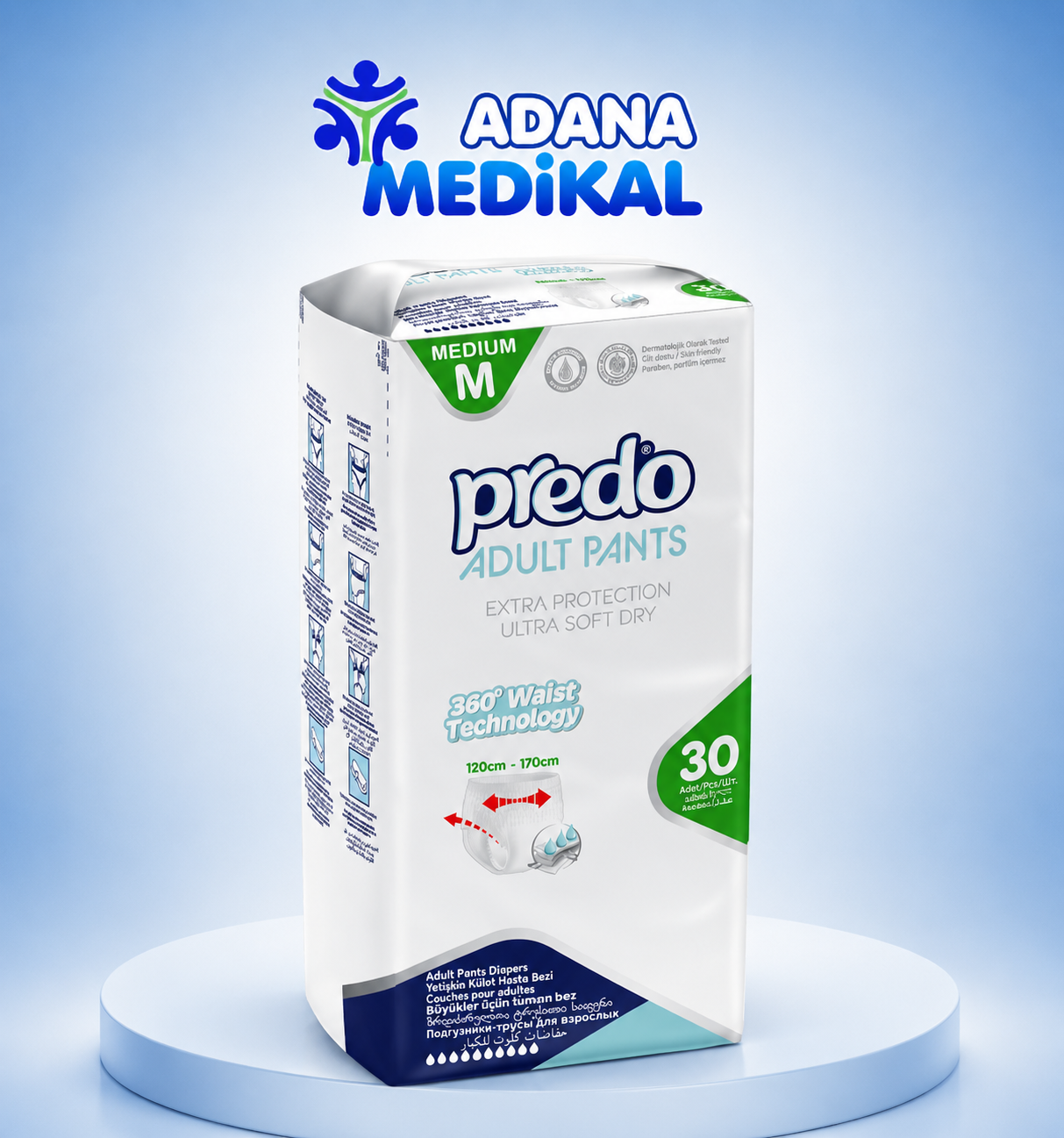 Predo - Emici Külot Orta Boy (M) Hasta Bezi 30'lu 1 Paket